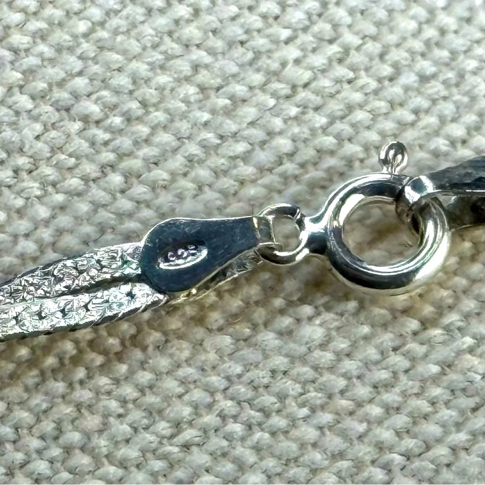 Vintage Sterling Silver Twisted Braid Herringbone Necklace